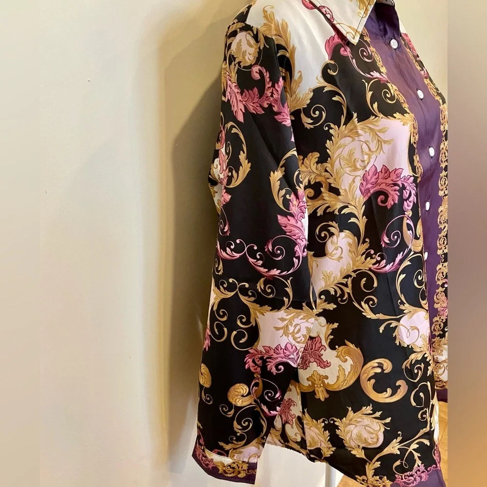 DG2 By Diane Gilman Button Down Blouse NWT 1B2 Size L - Picture 4 of 7